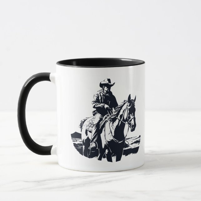 Caneca Cavalo de Cowboy Oeste Selvagem (Esquerda)