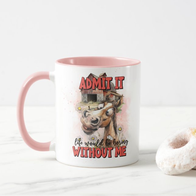Caneca Cavalo de Desenho Animado (Com Donut)