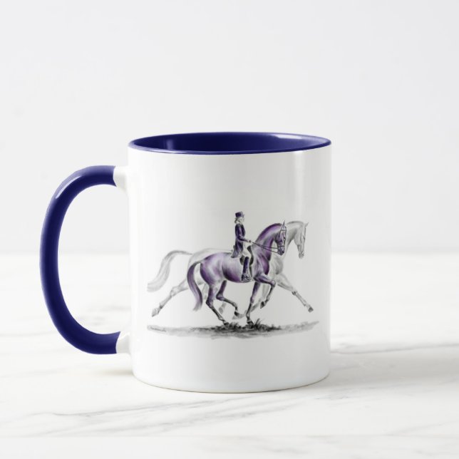 Caneca Cavalo de Dressage em Trot Piaffe (Esquerda)