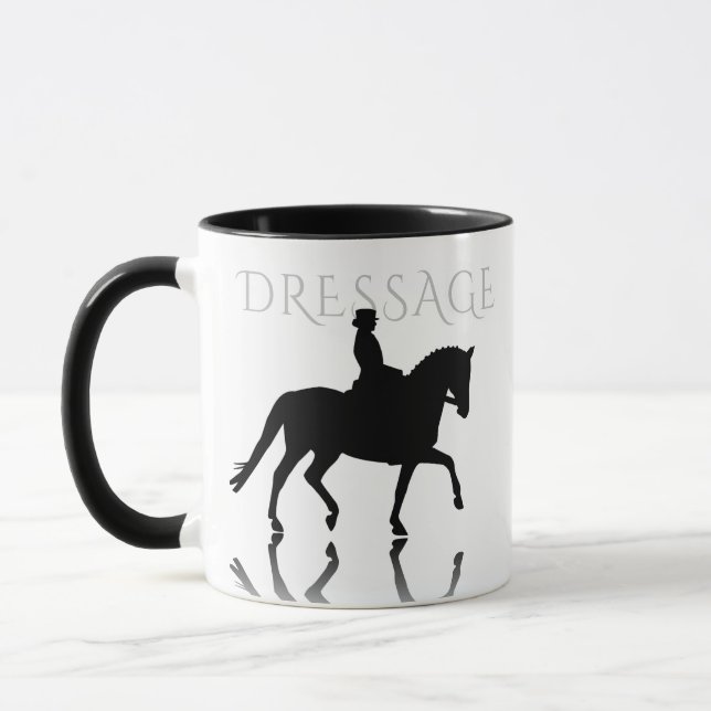 Caneca Cavalo de Dressage Silhouette com Reflexão (Esquerda)