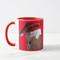 Cavalo de Natal vestindo um Chapéu de Papai Noel