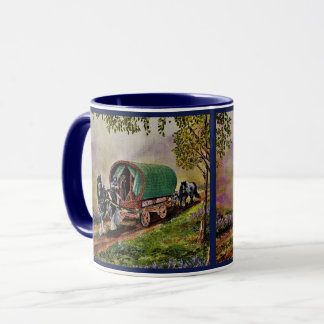 Caneca Cavalo de Vanner irlandês Caravana azul