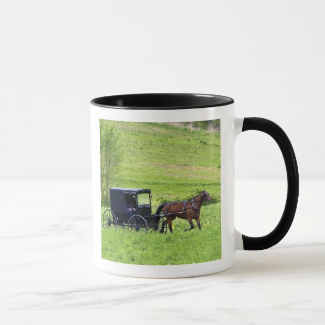 Caneca Cavalo e carruagem Amish perto de Berlim, Ohio. (Direita)