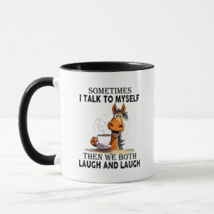 Caneca Cavalo Engraçado falando comigo mesmo - Nós dois r
