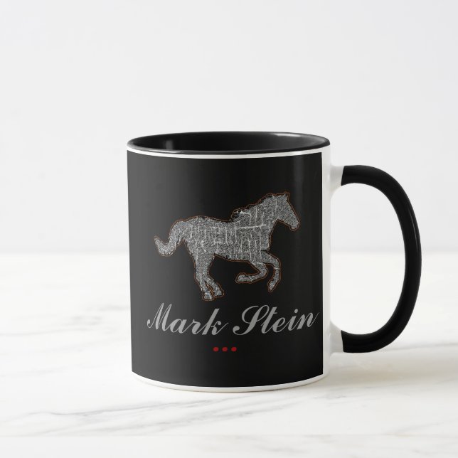 Caneca cavalo fazenda negro personalizado (Direita)