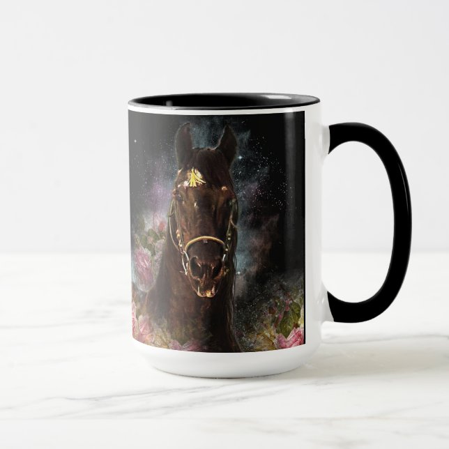 Caneca Cavalo Frísia de Beleza Negra - Caneca, Copo (Direita)