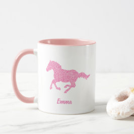 Caneca Cavalo-reluzente Rosa Menina Nome Animal