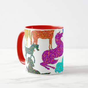Caneca Cavalos Arco-Íris - "Dotty sobre Cavalos!"