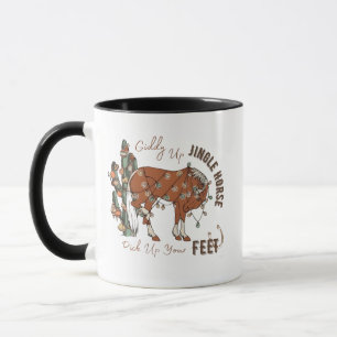 Caneca Cavalos de Jingle Apanham Seus Pés De Natal