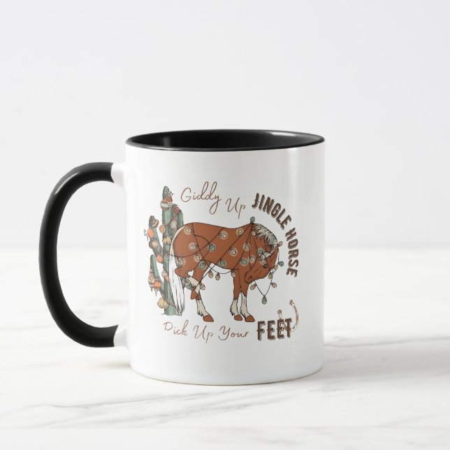 Caneca Cavalos de Jingle Apanham Seus Pés De Natal (Esquerda)