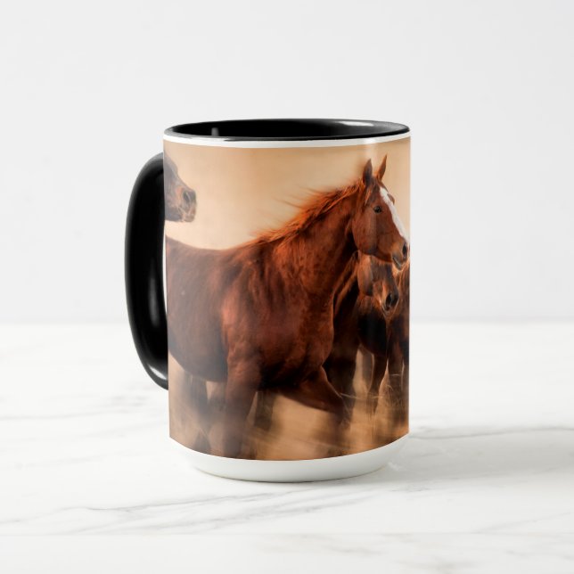 Caneca Cavalos em Execução (Frente Esquerda)