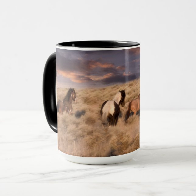 Caneca Cavalos Selvagens Correndo (Frente Esquerda)