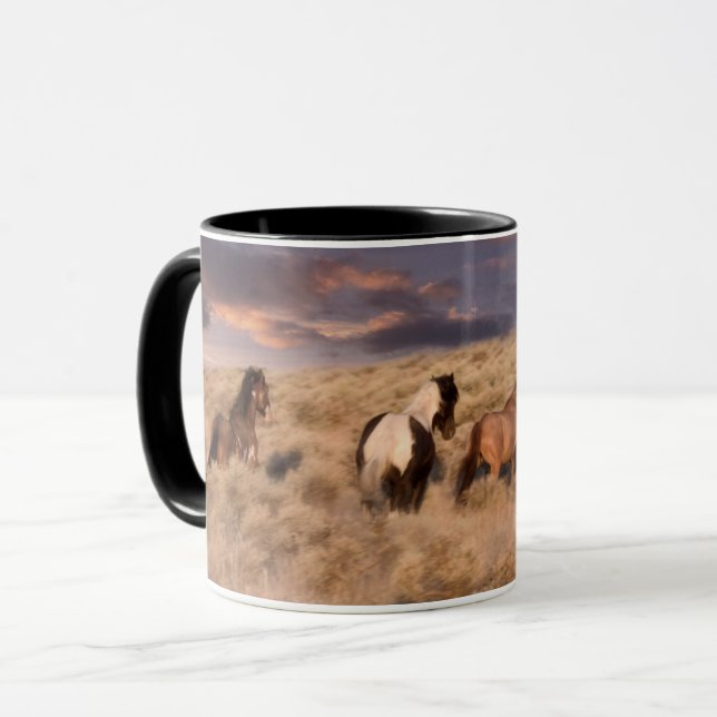 Caneca Cavalos Selvagens Correndo (Frente Esquerda)