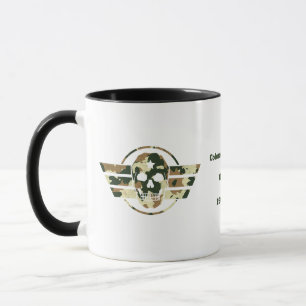 Caneca Caveira Camuflada Café de Orgulho Militar Vetera