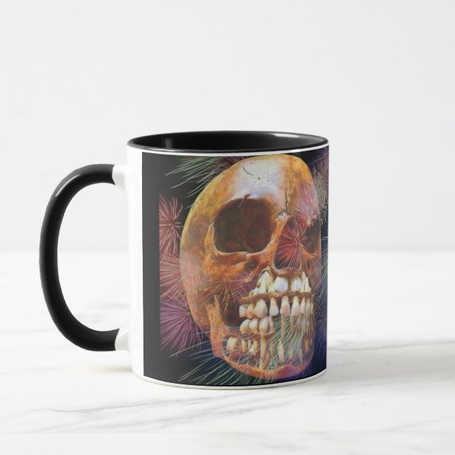 Caneca Caveira com fogos de artifício (Esquerda)