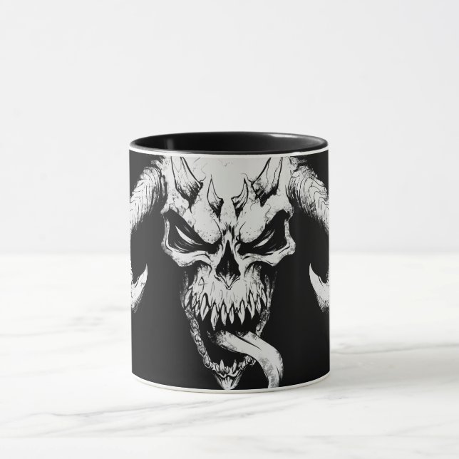 Caneca Caveira divina de Preto Mortal (Centro)