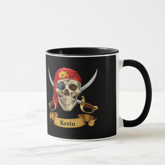 Caneca Caveira e Espadas de Pirata (Direita)