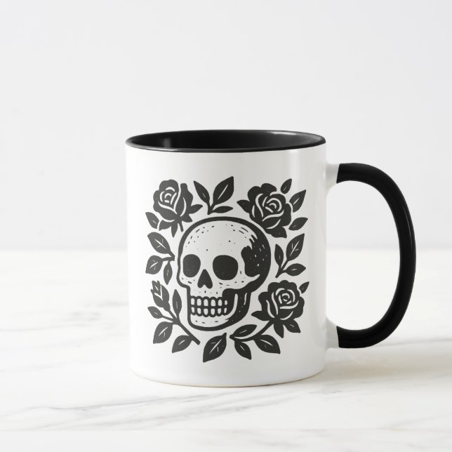 Caneca Caveira e Rosas (Direita)