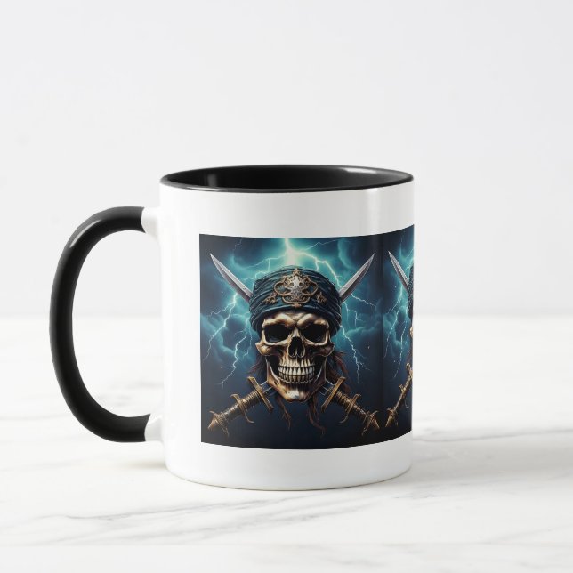 Caneca Caveira Pirata com Swords Mug (Esquerda)