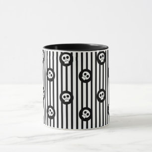 Caneca Caveiras Pequenas Caprichosas Caveira Preto e Bran