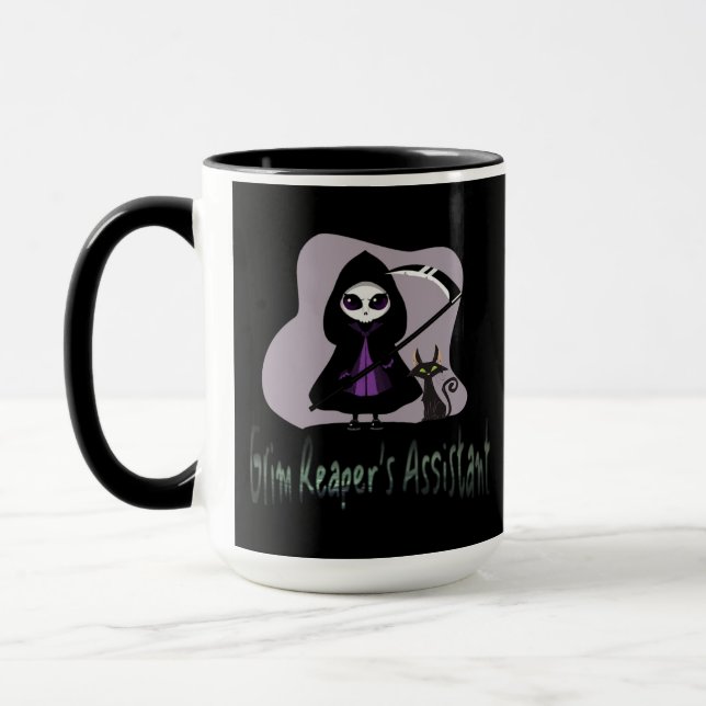 Caneca Ceifador-de-chuvas-gordo do Assistente de Grim Rea (Esquerda)