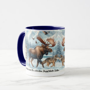Caneca Celebração de Inverno Vida Selvagem na Neve