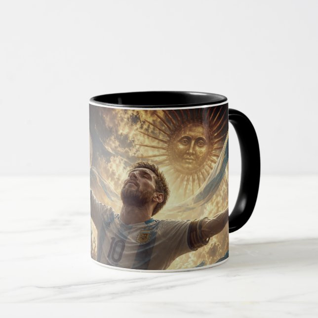 Caneca Celebração de Lenda Argentina sob um Sol Radiante (Frente Esquerda)