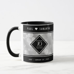 Caneca Celebração do Aniversário de Casamento de 10 Tin