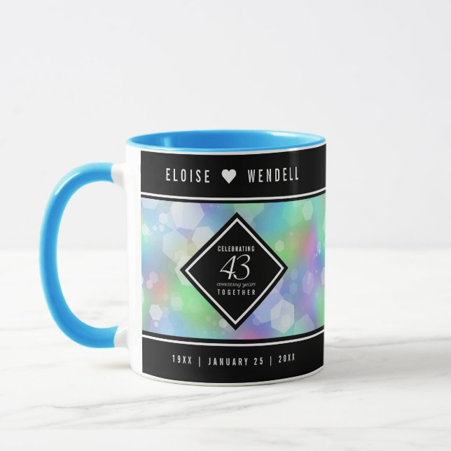 Caneca Celebração do Aniversário de Casamento Opal Elegan (Esquerda)