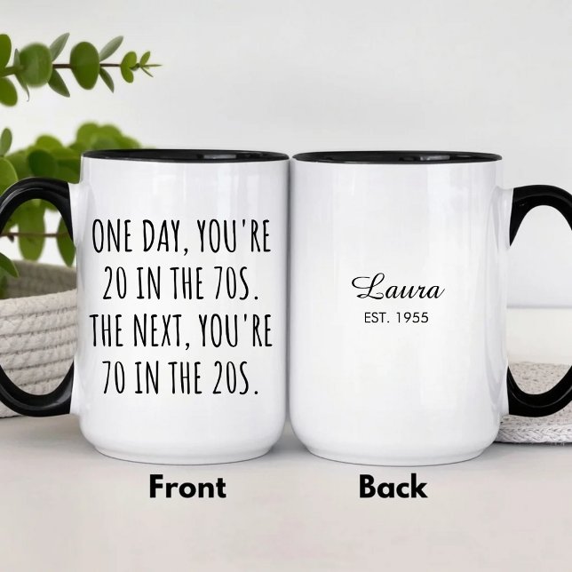 Caneca Celebração Engraçada de 70 Anos de Idade (Criador carregado)