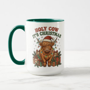 Caneca Celebração Festiva de Natal da Vaca das Terras Alt