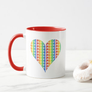 Caneca Celebração LGBT Orgulho gay Mês Arco-Íris Coração