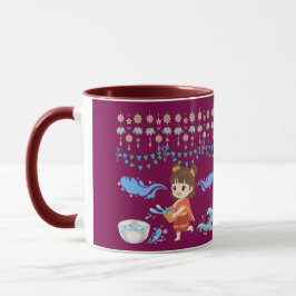 Caneca Celebração magenta de água cristalina