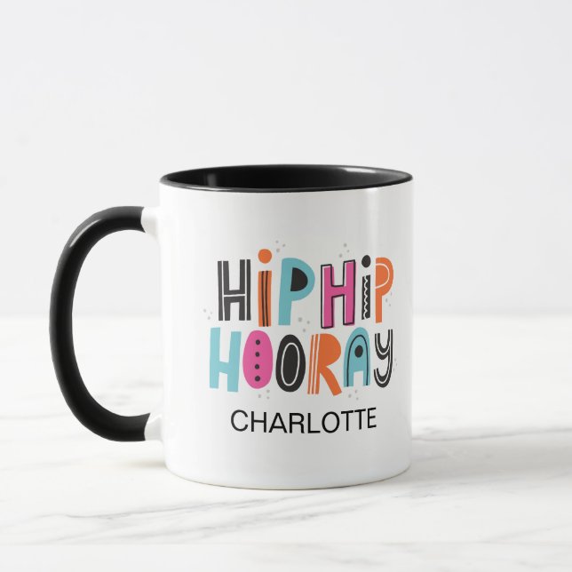 Caneca Celebração Personalizada Hip Hip Hurra (Esquerda)