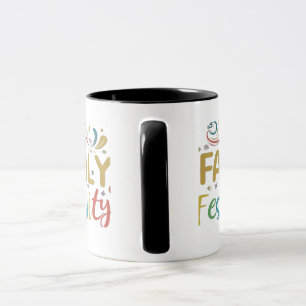 Caneca Celebrar - Mug Multicolorido de "Festividade Famil