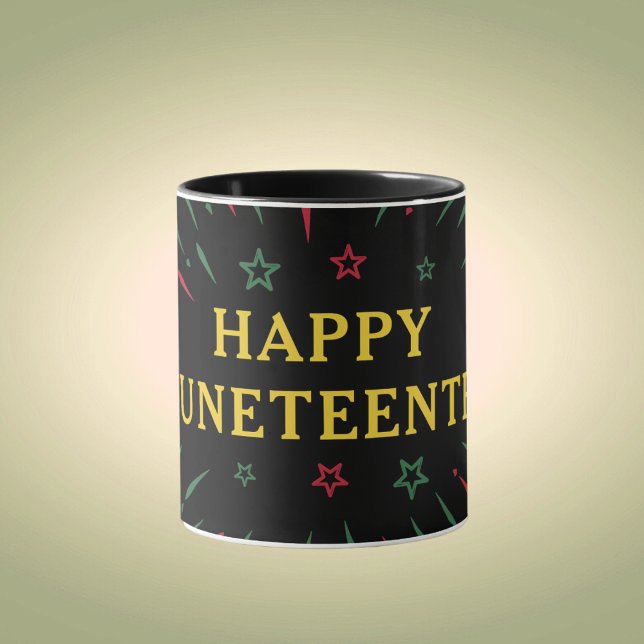 Caneca Celebrar o Dia da Independência Negra Feliz 12 de  (Criador carregado)