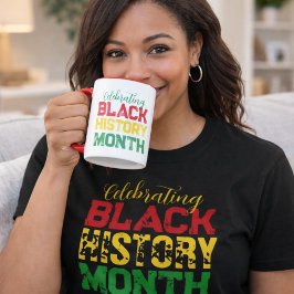 Caneca Celebrating Black History Month Typography