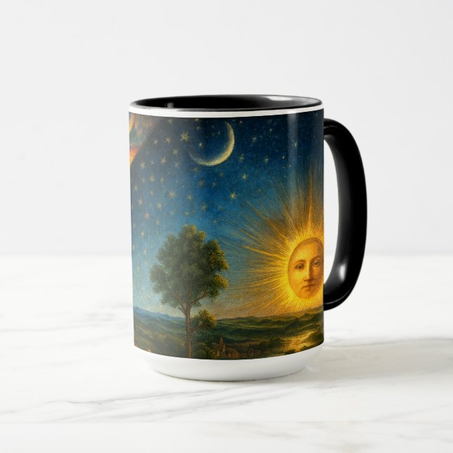 Caneca Celestial Cosmos Derived From Flammarion Engraving (Frente Esquerda)