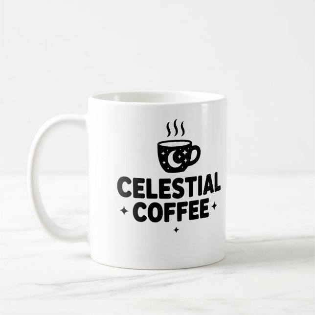 Caneca Celestial de Café - Lua e Estrelas Copa Cós (Esquerda)