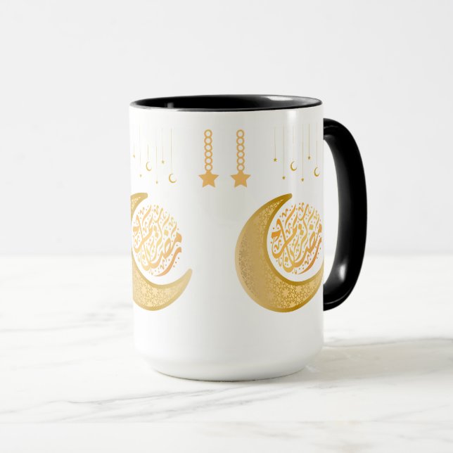 Caneca Celestial Mug – Gold Crescent Moons & Stars for Dr (Frente Esquerda)