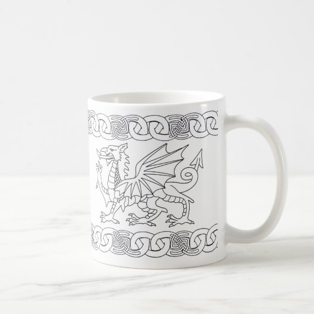 Caneca celta de Galês connosco do dragão e do (Direita)