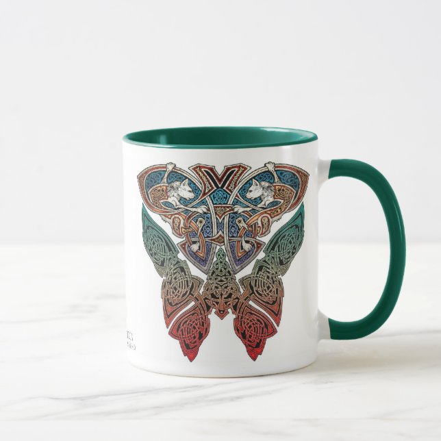 Caneca celta dos gatos da arte (Direita)