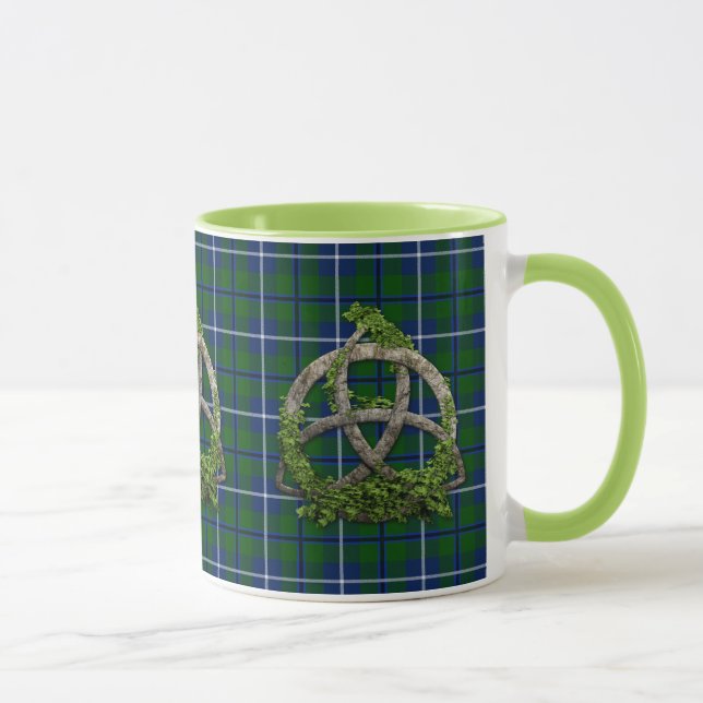 Caneca Celtic Trinity Knot E Clan Douglas Tartan (Direita)