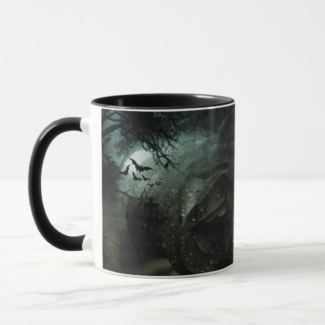 Caneca Cemitério de Rosa preto, Patterno Halloween Mug (Esquerda)
