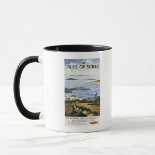 Caneca Cena aérea da Poster da cidade e da ferrovia de Do