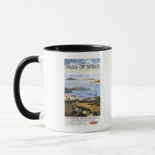 Caneca Cena aérea do poster da estrada de ferro da cidad