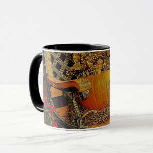 Caneca Cena da queda - abóbora e videira agridoce no