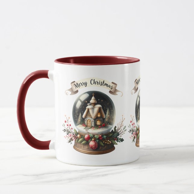 Caneca Cena de Algodão do Globo de Neve Cozy Christmas (Esquerda)