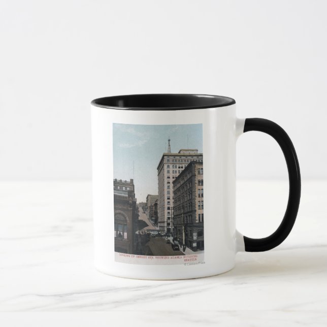 Caneca Cena de Cherry Street com Alaska Bldg (Direita)