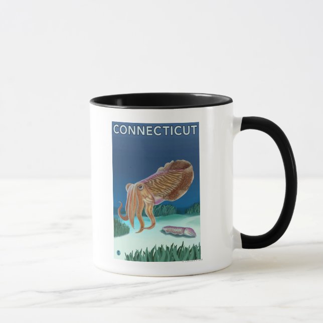 Caneca Cena de ConnecticutCuttlefish (Direita)